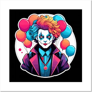 Clown Halloween Illustration Posters and Art